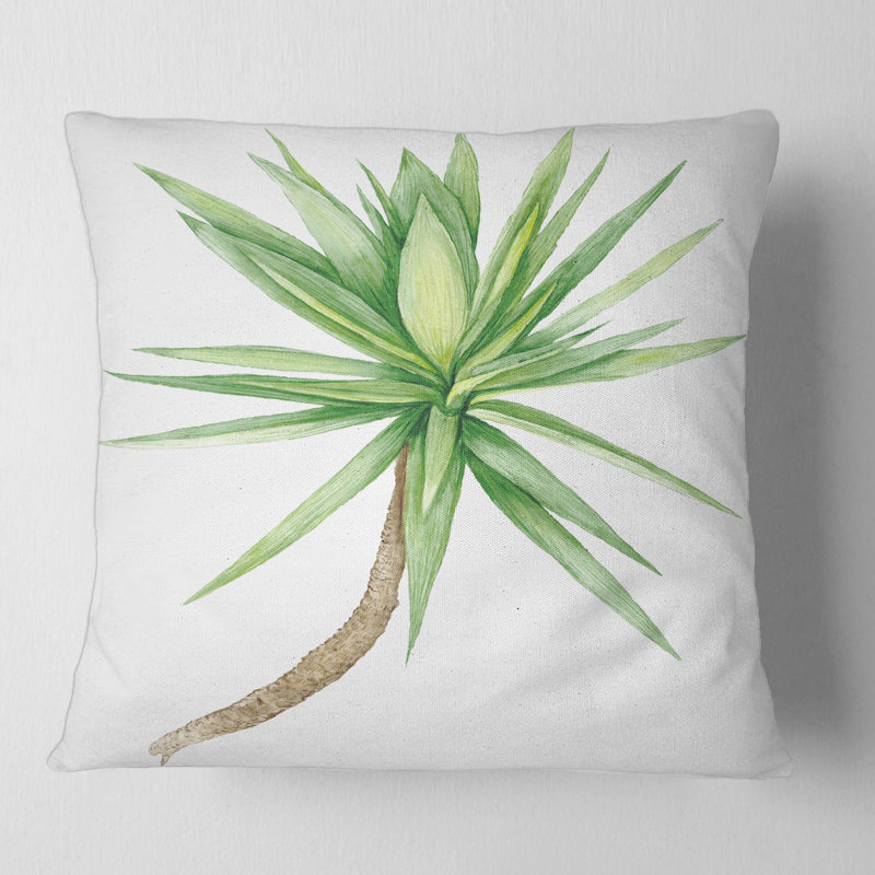 Détail d'un yucca - coussin traditionnel imprimé, 16" x 16"