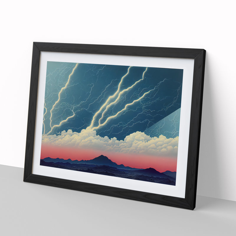 Angelical Thunderstorm - Single Picture Frame Print, Black, 46cm H x 64cm W