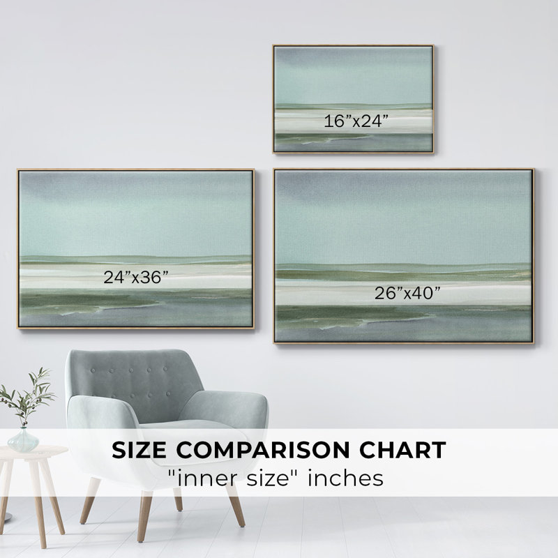 Toile encadrée de qualité supérieure Aqua Reflections I - prête à être accrochée, Toile avec cadre en bois naturel