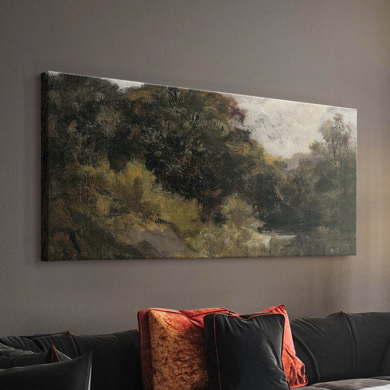 Paysage, série MCCLXXVII, toile tendue avec châssis, prête à être accrochée, H 16 po x l 32 po