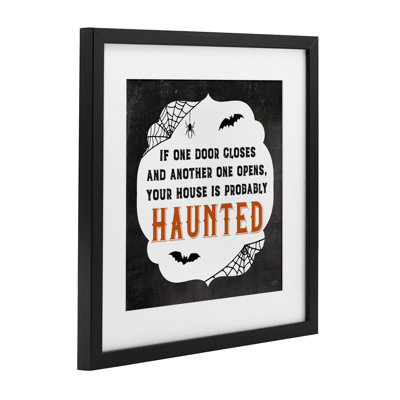 «One Door Closes Haunted House», reproduction sous verre encadrée, design par Lux + Me Designs