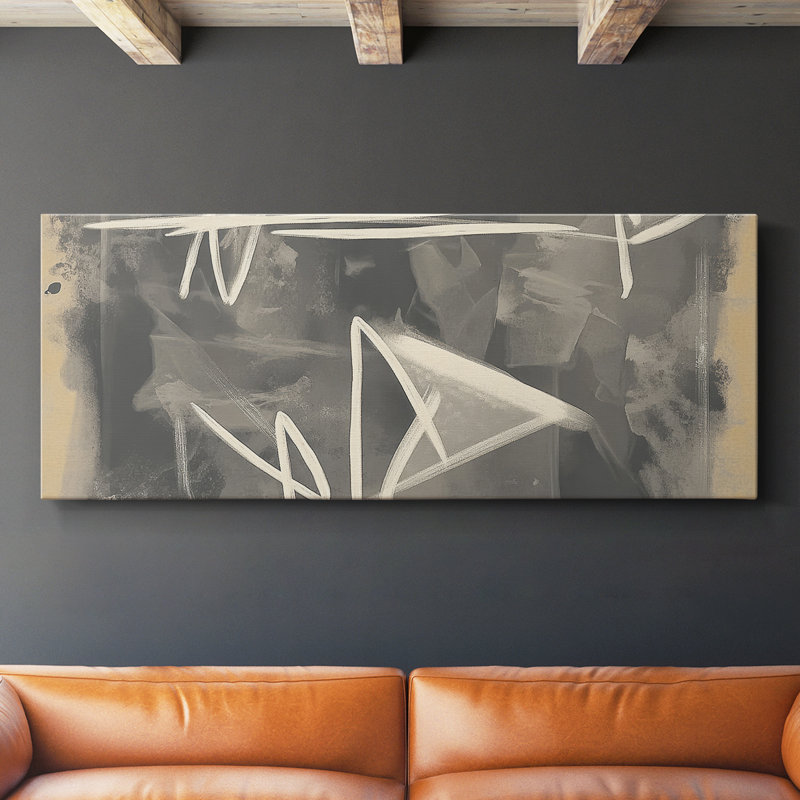 Toile tendue avec châssis abstrait 8 # XC-Wide, H 12 po x l 30 po