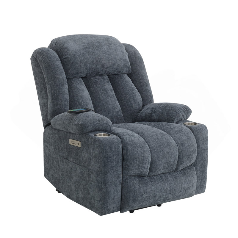 Blue Power Lift Recliner With Heating And Massage