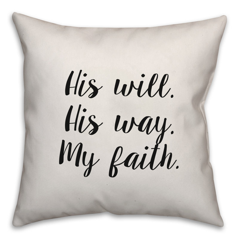  Son testament. À sa façon. Ma foi. Coussin décoratif, 16 po x 1 po