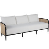 Havana 86" Wide Outdoor Wicker Patio Sofa with Cushions