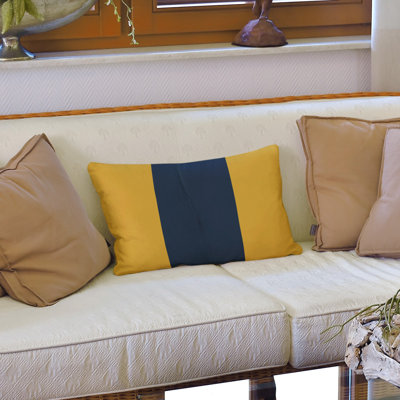 Nashville Hockey Linen Striped Lumbar Pillow