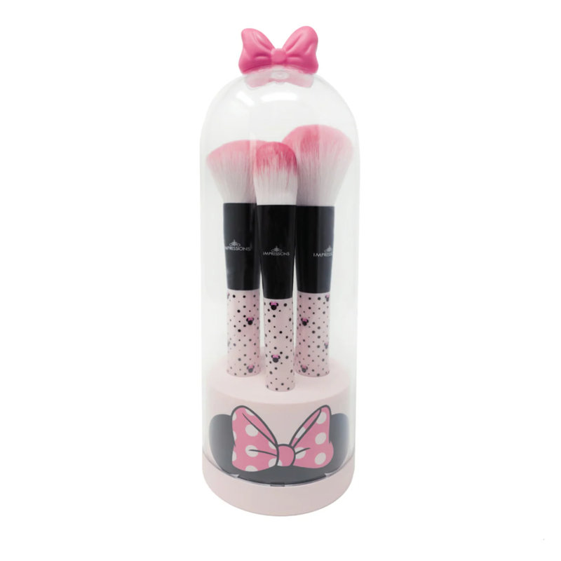 Minnie Mouse Perfectly Pink Bell Jar Gift Set with Black Aluminum Ferrule, Sturdy Base with Cloche