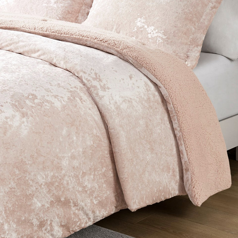 Édredon luxueux rose simple / simple TG et velours écrasé 100%