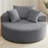 Boneless 55'' Oversized Accent Chair, Comfy Corduroy Single Sofa with 3 Pillows, Upholstered Round Chair with Extra-Wide & Deep Seat for Living Room & Bedroom-157289672