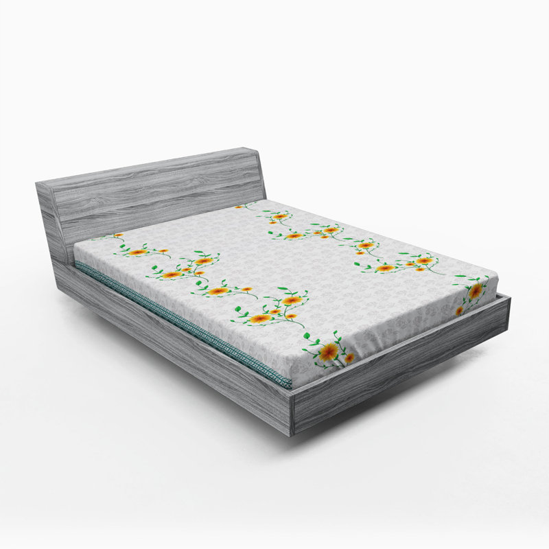 Microfiber Floral Fitted Sheet, Queen Fitted Sheet