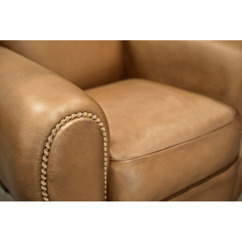 Fauteuil en cuir véritable Parisian, Noveaux olive, Espresso
