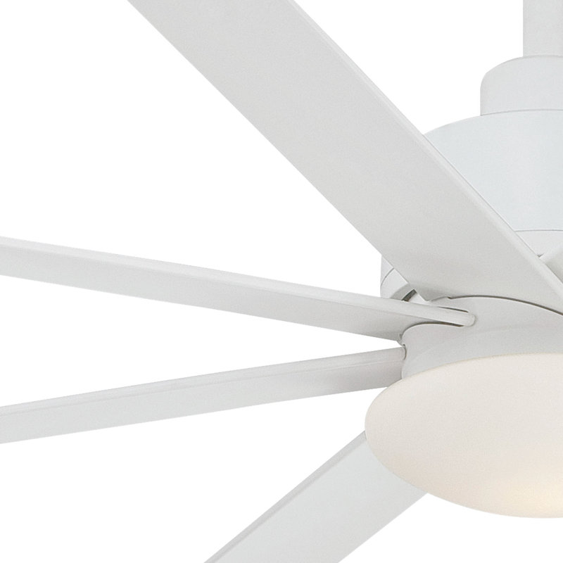 Slipstream 65" 8-Blade LED Smart Standard Ceiling Fan with Remote Control and Light Kit Included, Flat White
