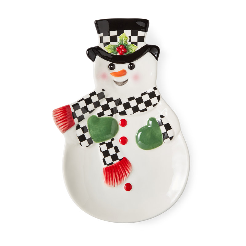 Spode Christmas Tree Snowman Figural Platter - Holiday Décor