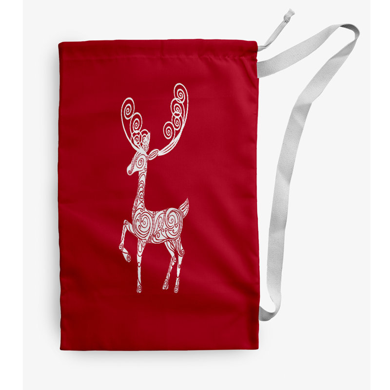 Fabric Laundry Bag with Handles, Medium (36" H x 28" W), Red