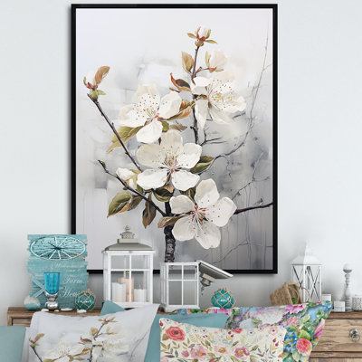 Minimalisme, fleur de pommier blanc I sur toile