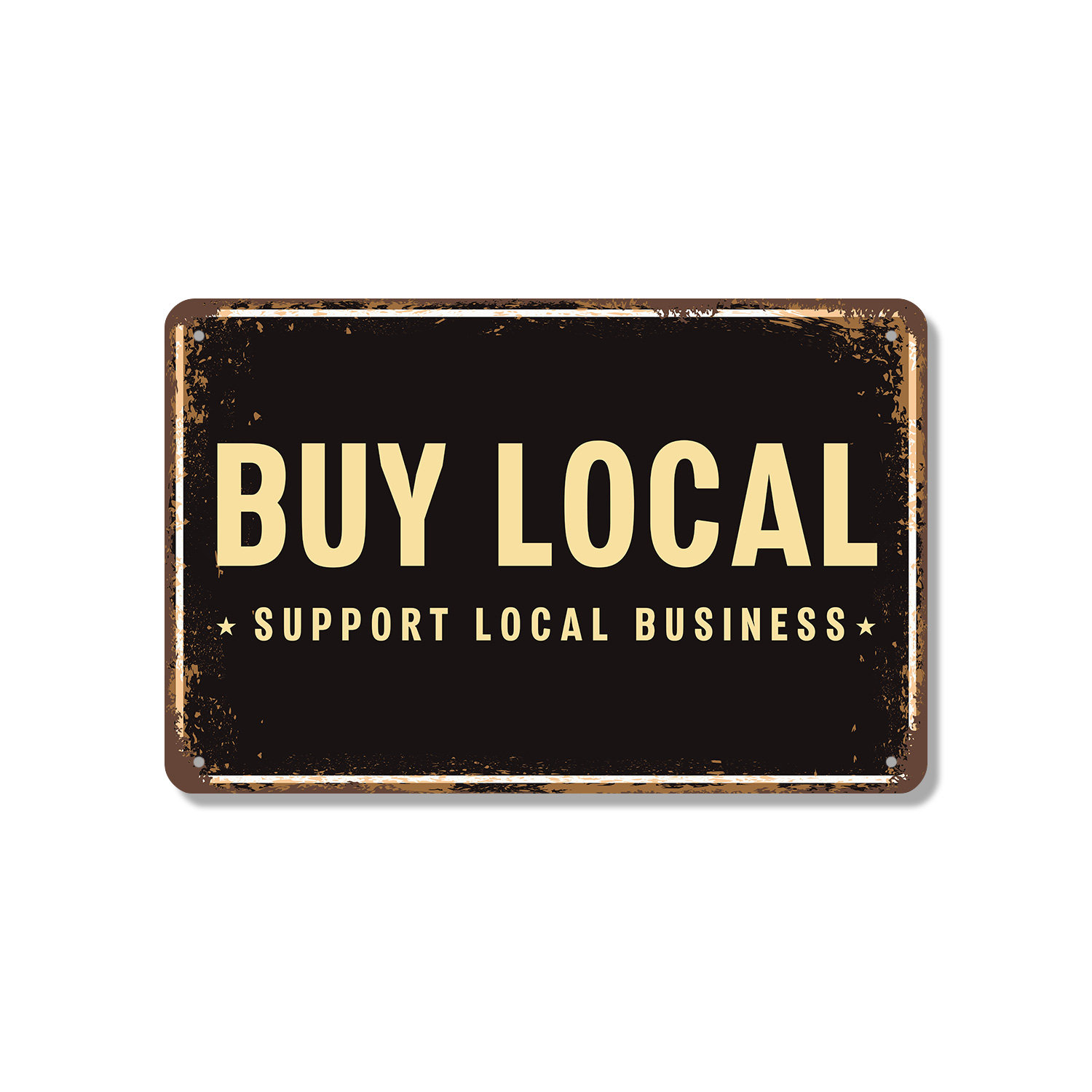 SignMission Buy Local (2 Pack) 7 Inch x 10 Inch Novelty Aluminum Sign ...