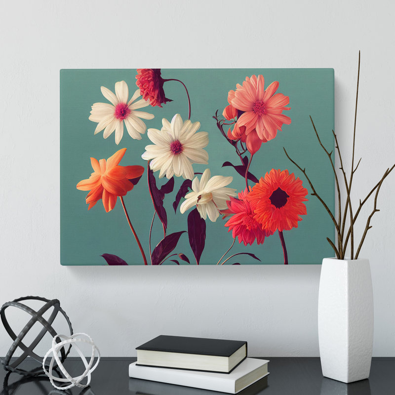 Enthralling Flowers - Wrapped Canvas Print, 35cm H x 50cm W x 3cm D