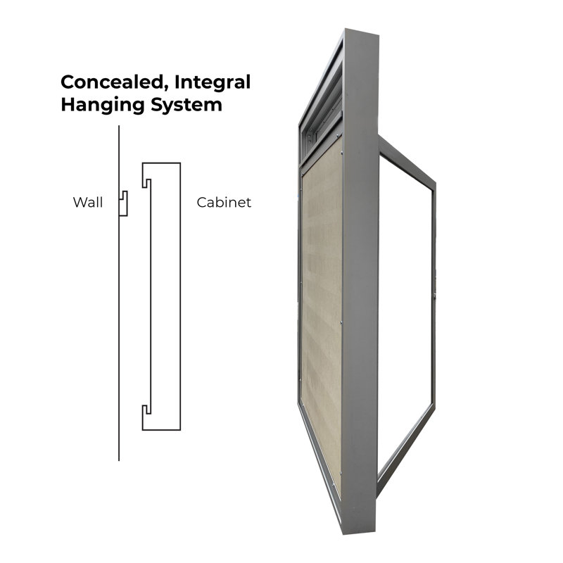 Carte à fixation murale délimitée directory cabinet, Clair satiné anodisé, Un, H 48 po x l 36 po