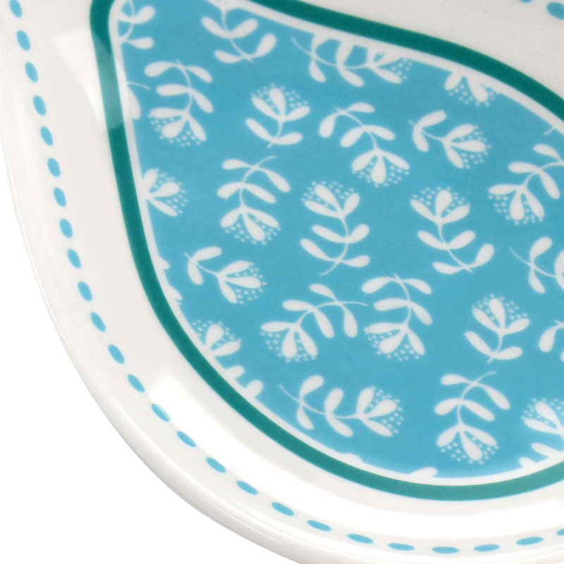 Village Vines Blue Ceramic Floral Serving Spoon Rest