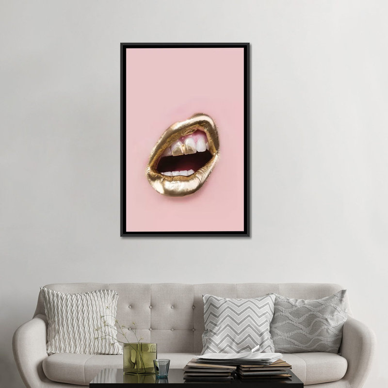 « Golden » par Honeymoon Hotel-impression, Toile avec cadre noir, Pas de tapis, H 48 po x l 32 po x P 1,5 po