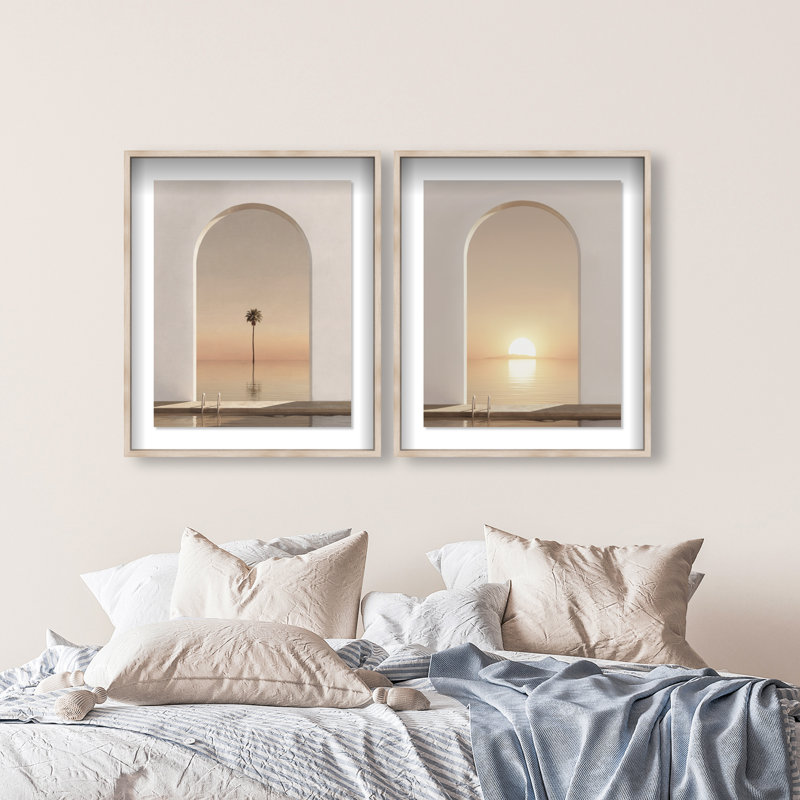 Coastal Window Set Shadowbox Landscape & Nature Print by Oliver Gal, Black Frame, 16 x 20, 31.5"H x 37.5"W
