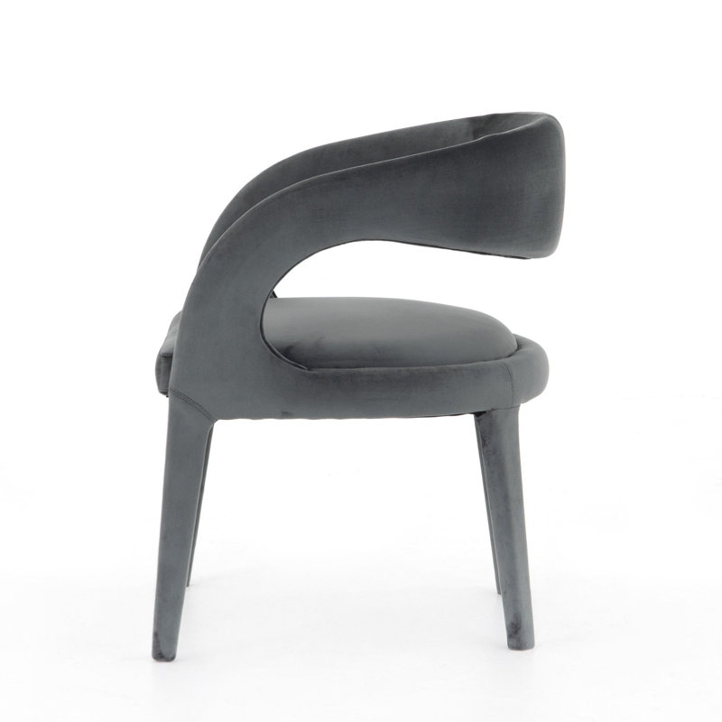 Hawkins Standard Upholstered Arm Chair, Charcoal Velvet