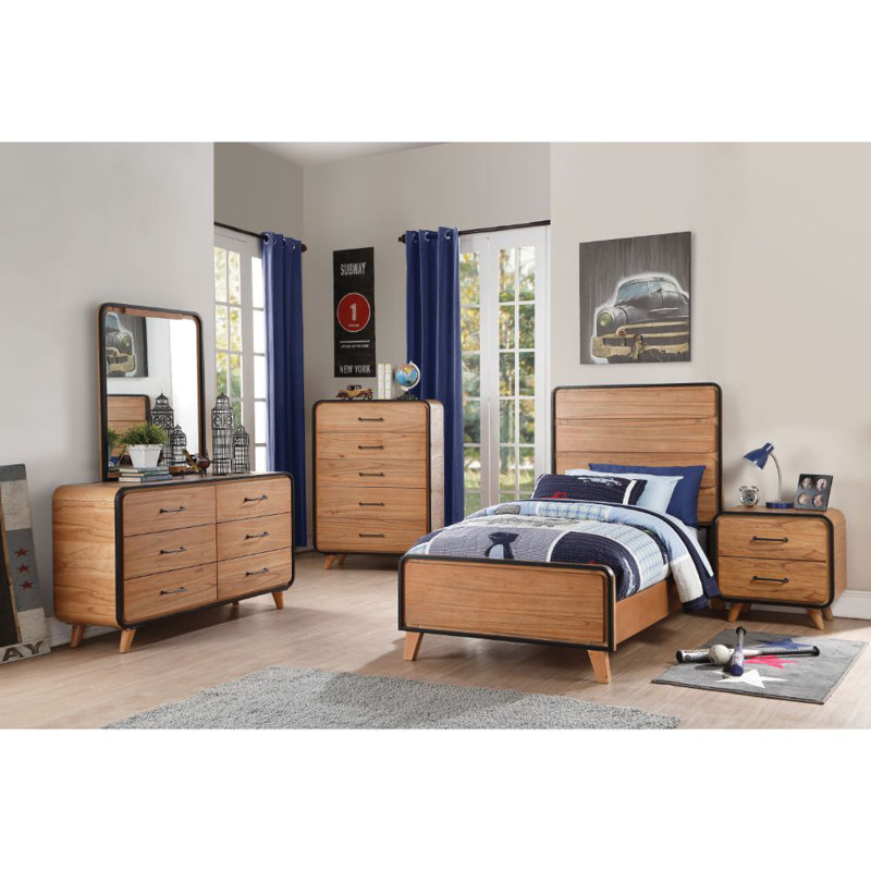 Commode 5 51 po 17 po 36 po, Chêne / noir