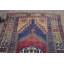 Tapis rouge en patchwork de laine rétro 45,3 x 78 po