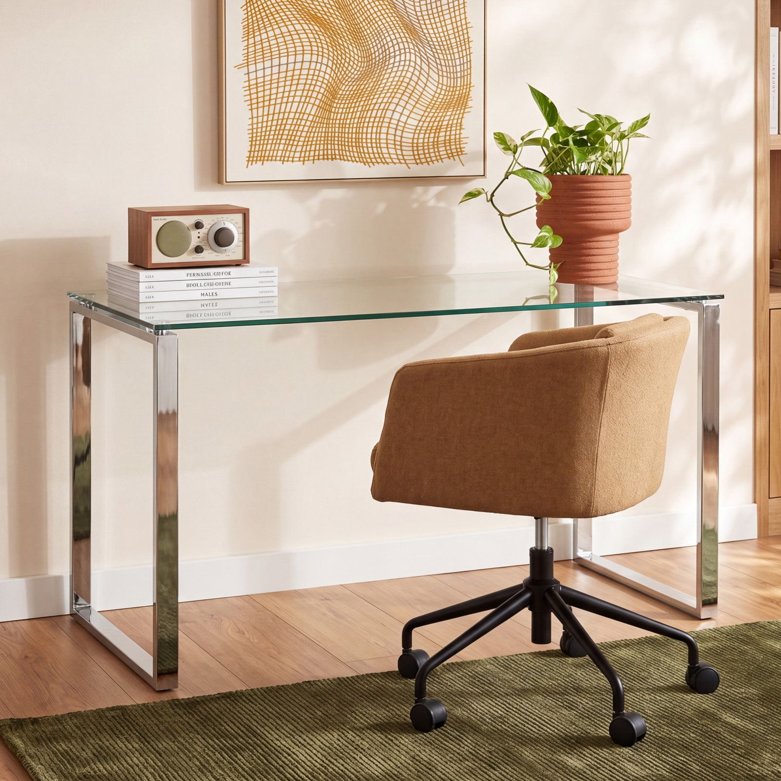 Orion 47 " Writing Desk, Silver