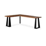 Brown L-Shaped Solid Wood + Iron desk