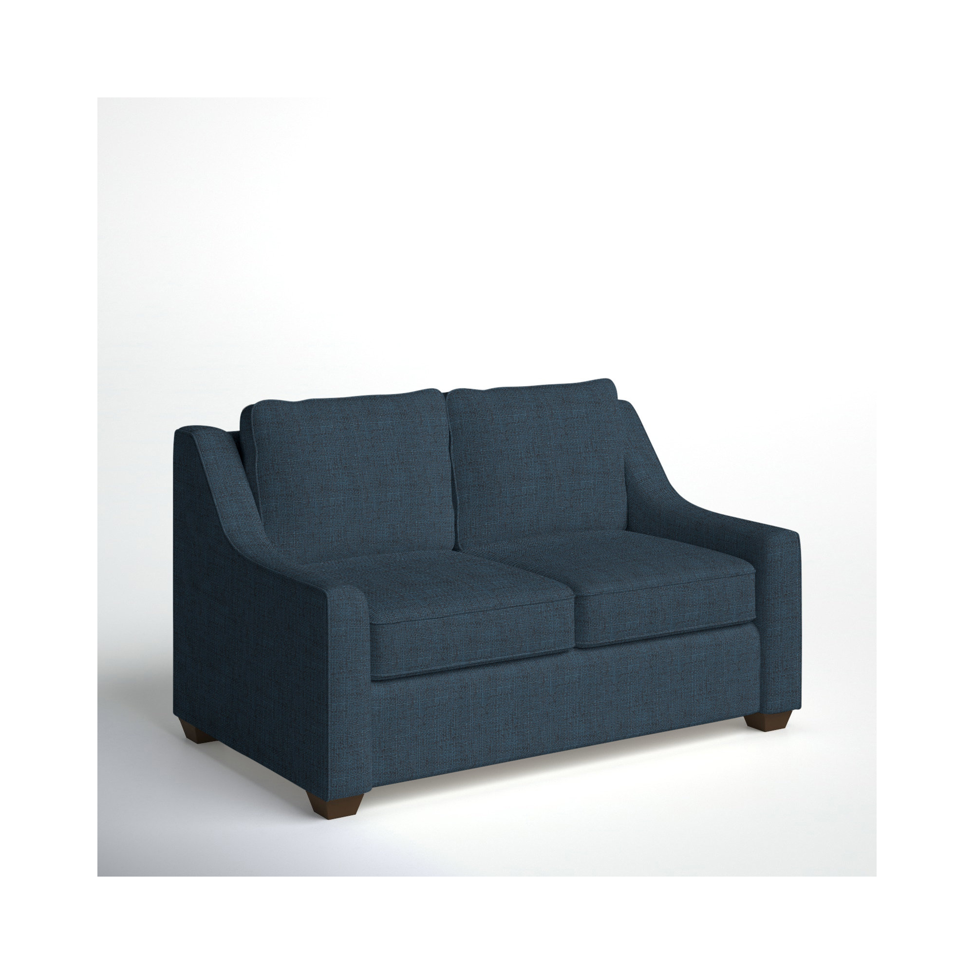 Gemi 56.5'' Upholstered Loveseat, Zuma Navy Textured Linen
