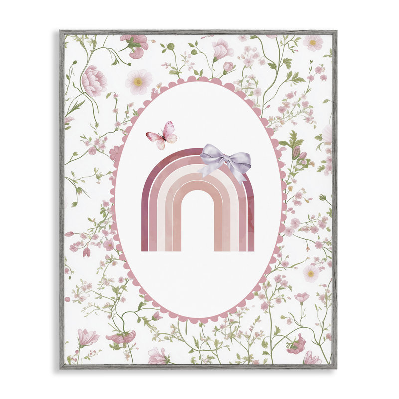 Floral et ruban arc-en-ciel, estampe numérique, design par Christine Simpson Art, H 20 po x l 16 po