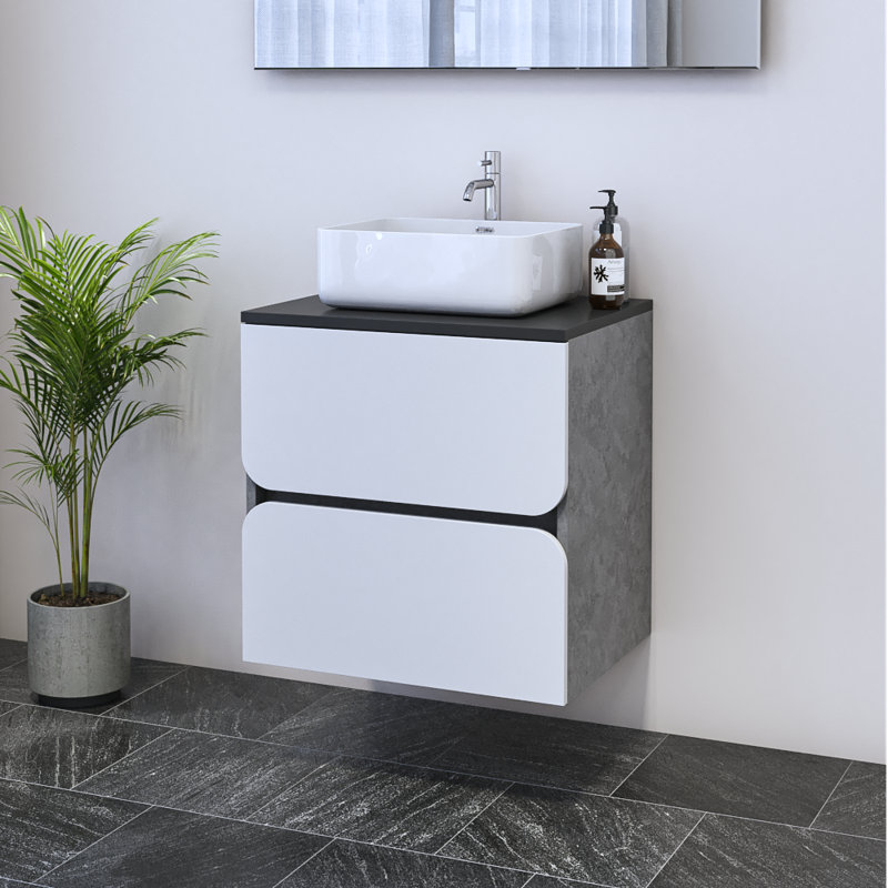 Kaydin 23.6'' Single Bathroom Vanity with Top, Black