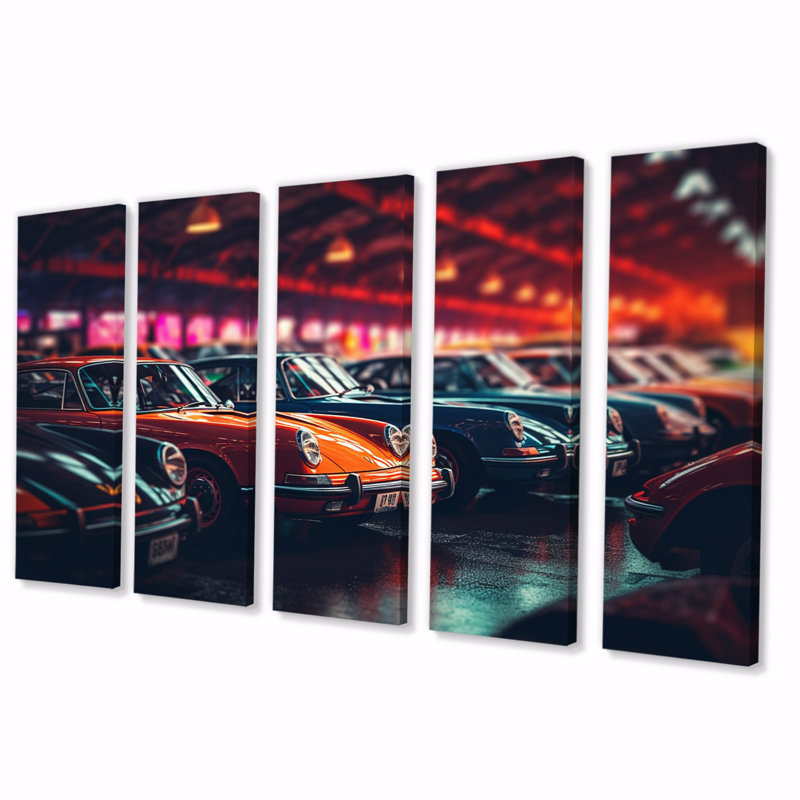 «Classic German Car Harmony» sur toile, reproduction de 5 pièces