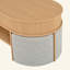 Table basse ovale multifonctionnelle avec rangement et 4 tabourets en tissu
