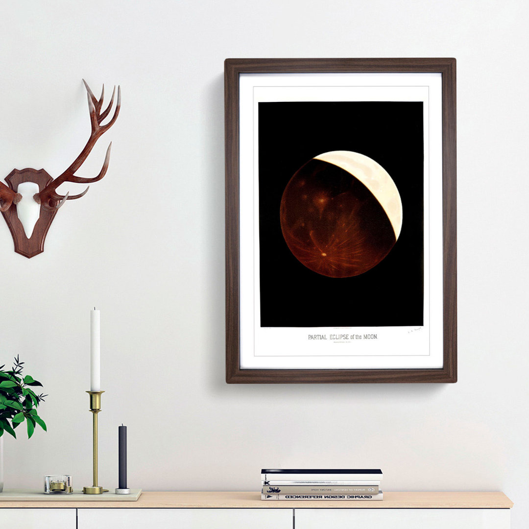 Partial Eclipse of the Moon by E. L. Trouvelot - Framed Print