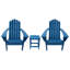 Ensemble de chaises et de chaises Adirondack d'extérieur en PEHD LuXeo Marina, 3 pièces-735093976