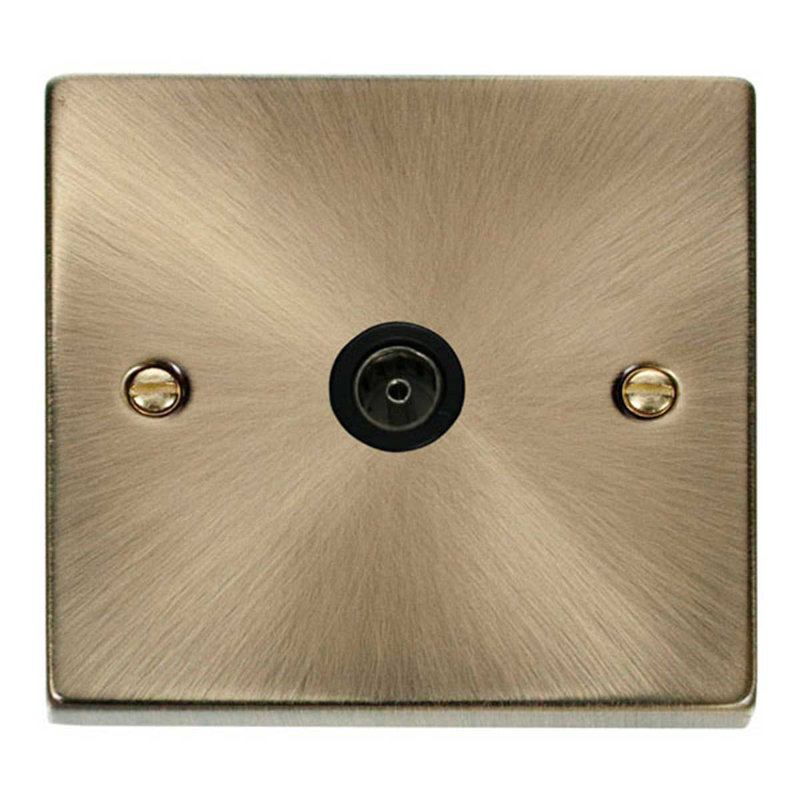 Antique Brass 1 Gang Single Coaxial TV Socket