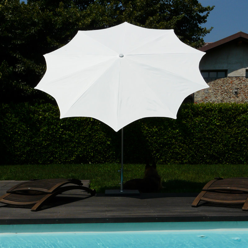 240cm Tilt Beach Parasol, White