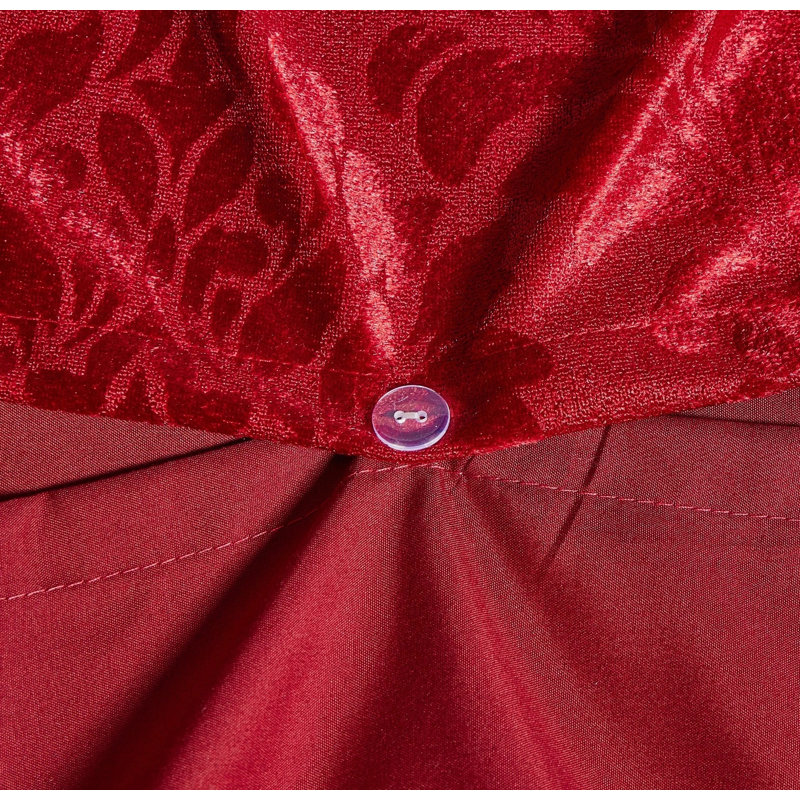 Velvet Duvet Cover, Burgundy, Double Duvet Cover + 2 Pillowcase