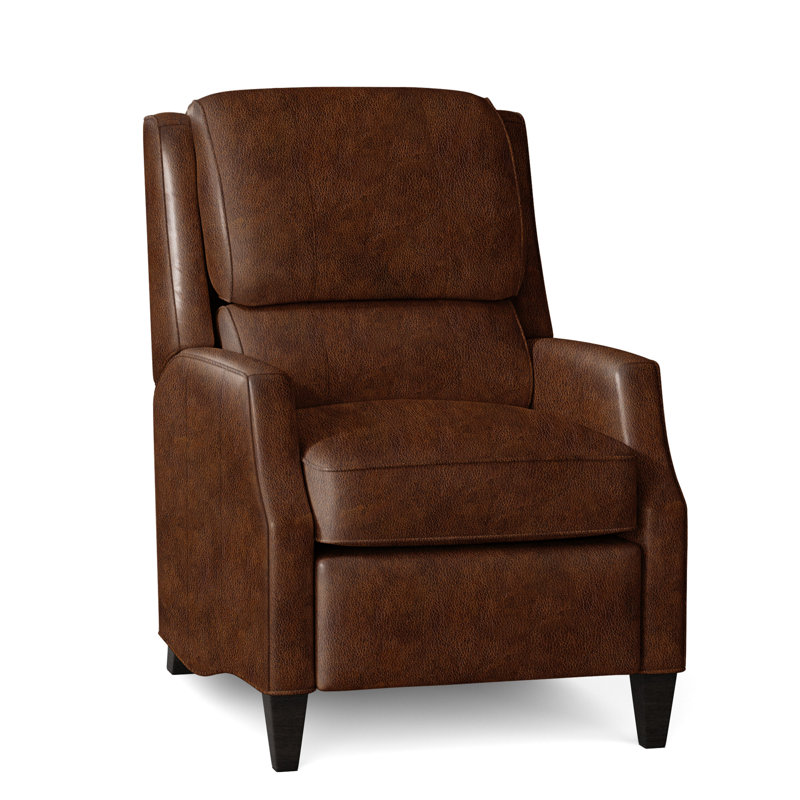 Mauney Recliner, Empyrean Tweed Genuine Leather, Cobblestone, Manual