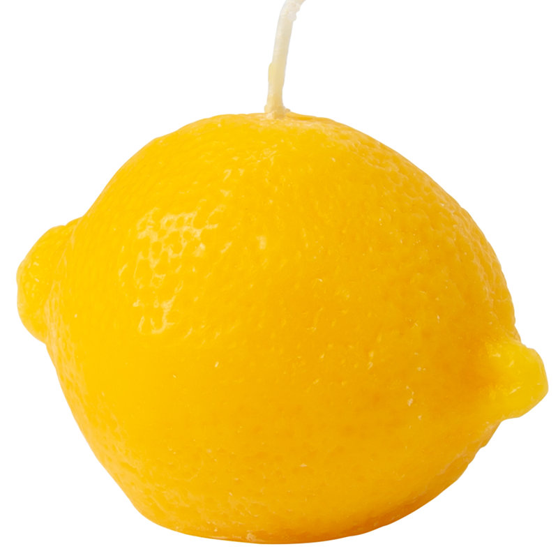 Bougie parfumée en forme de citron, bougie de cire de soja arôme de fruits