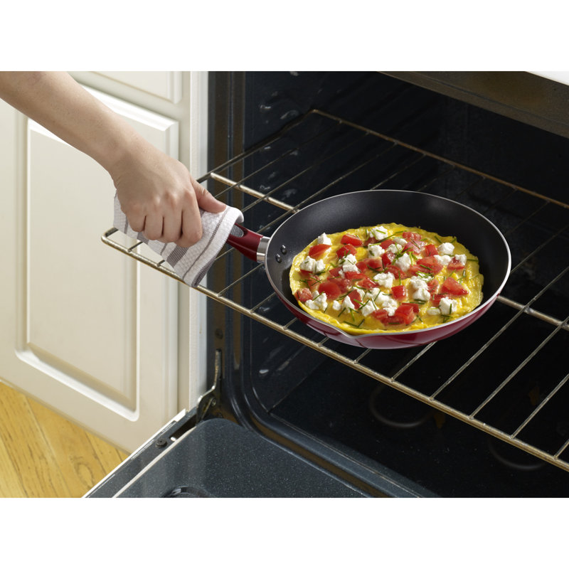 T-fal Excite Nonstick Aluminum Cookware Set, Red