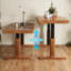 Bureau rectangulaire en bois massif noyer-1441928844