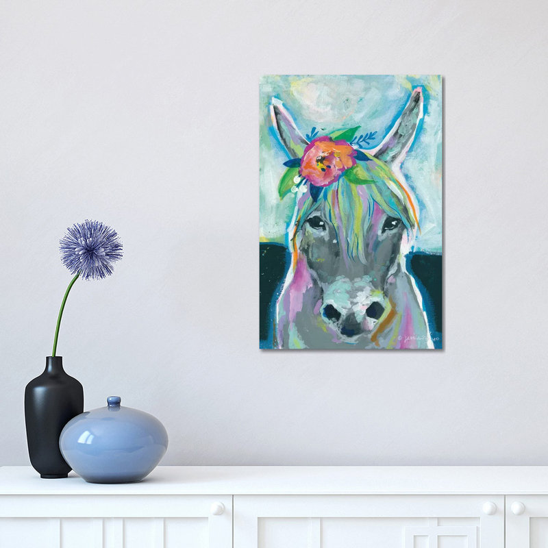 Sweet Donkey 1 Piece Painting on Canvas, 45.72cm H x 30.48cm W x 1.91cm D, Wrapped Canvas