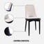 Table carrée en verre trempé de 51 po avec 6 sièges pour salle à manger élégante et confortable, pieds en métal noir, coussins de chaise d'unité centrale-36220566-36220557