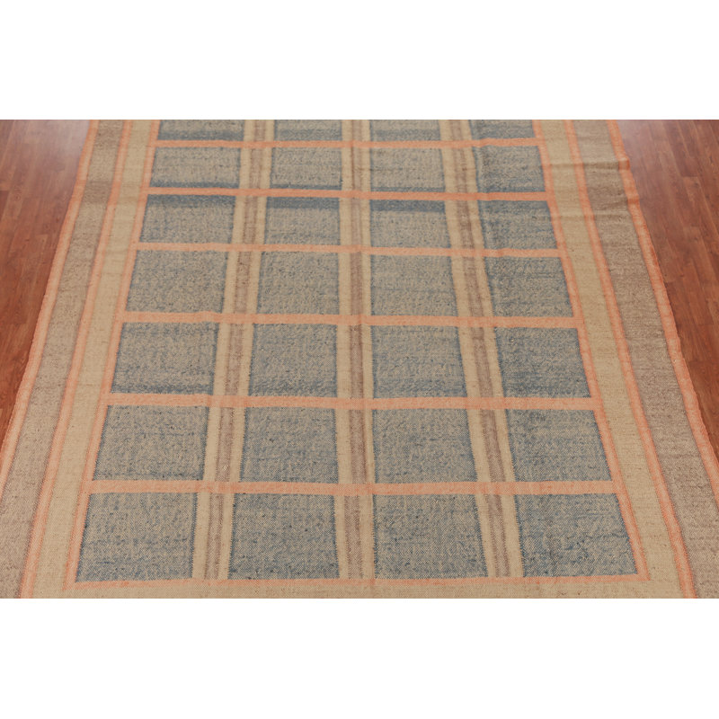 Tapis carreauté à carreaux kilim 10 x 12