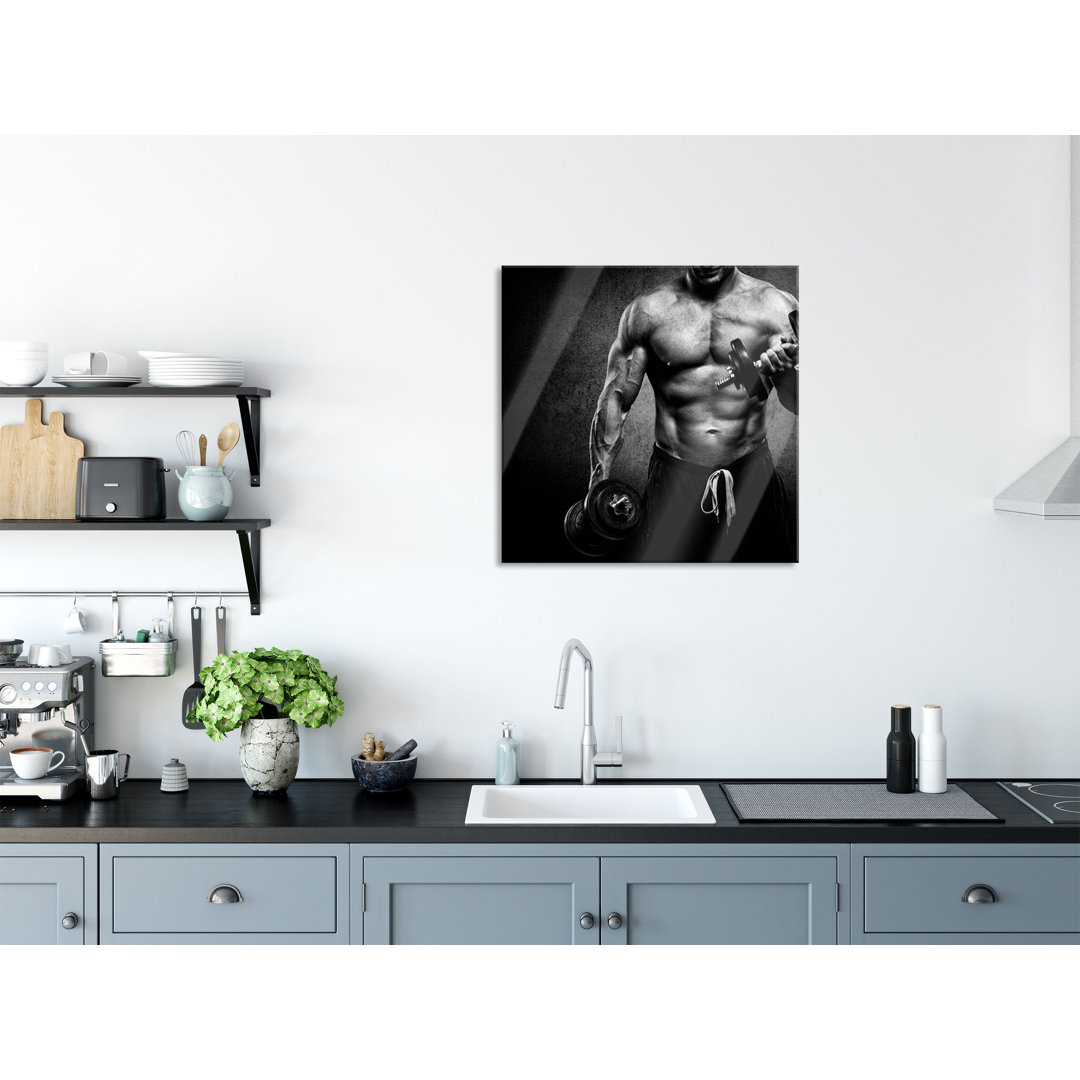 Glasbild Trainierender Bodybuilder