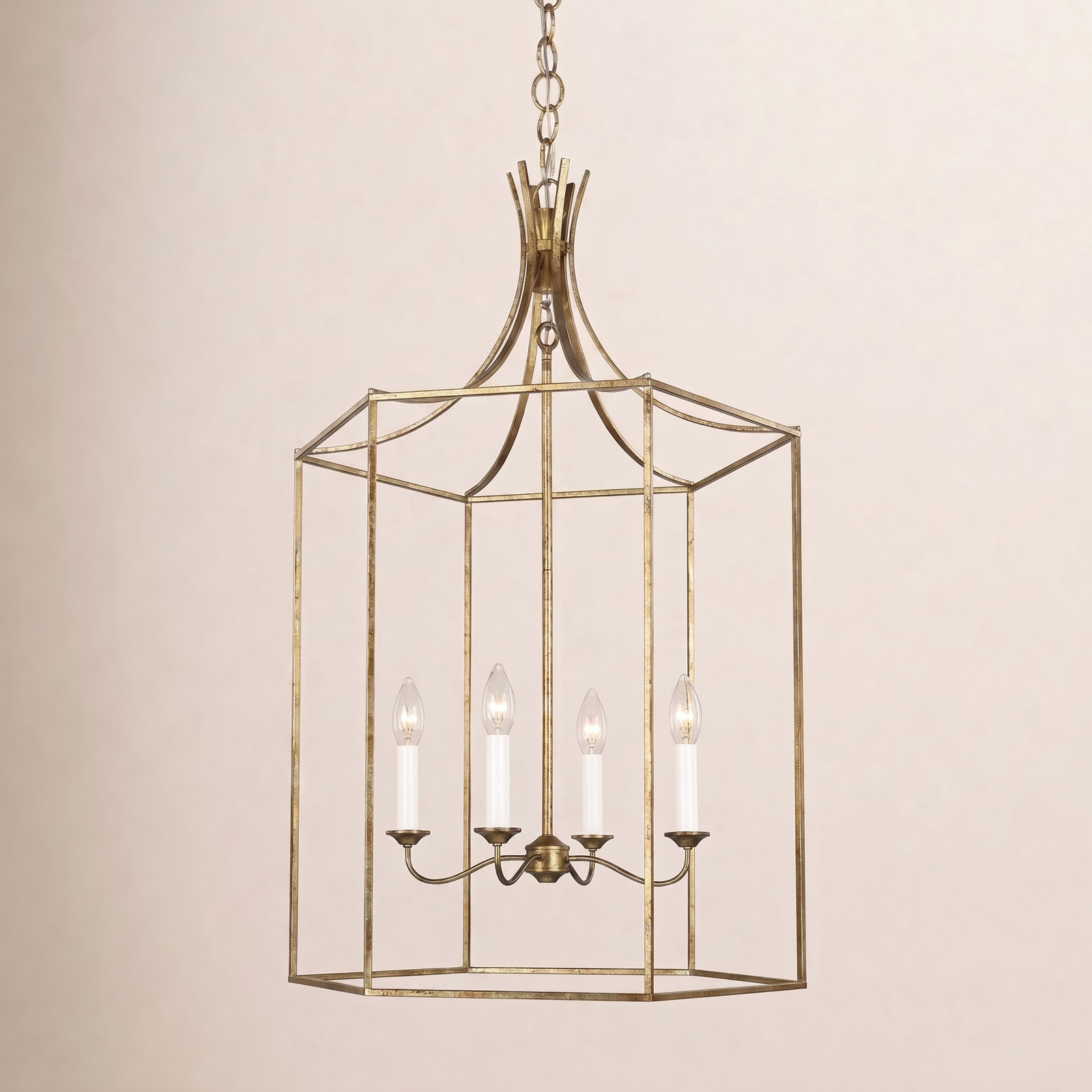 Suttons 4-Light Chandelier, Antique Gold, 37" H x 24" W x 24" D