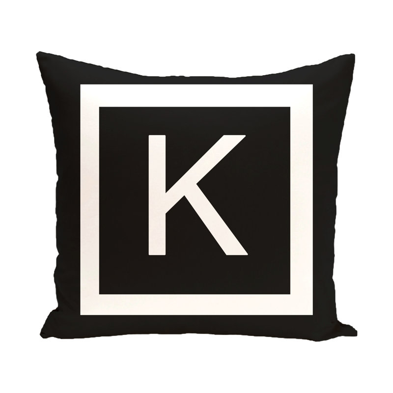  Housse de coussin carré et insert, Corbeau / blanc, K, H 18 po x l 18 po x P 2 po
